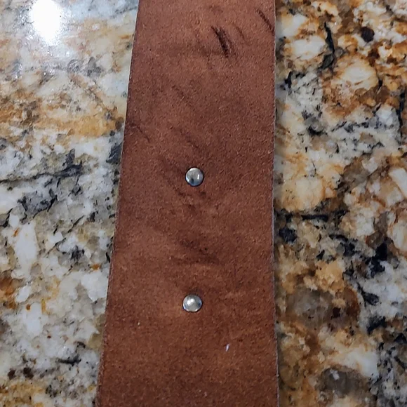 Chico's Brown Leather Belt with Silver-Tone Conchos - Picture 13 of 14